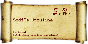 Soós Urzulina névjegykártya